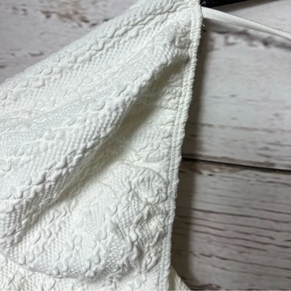 Nwt Free People Brittany White Ribbed Puff Sleeve Top - Picture 5 of 7